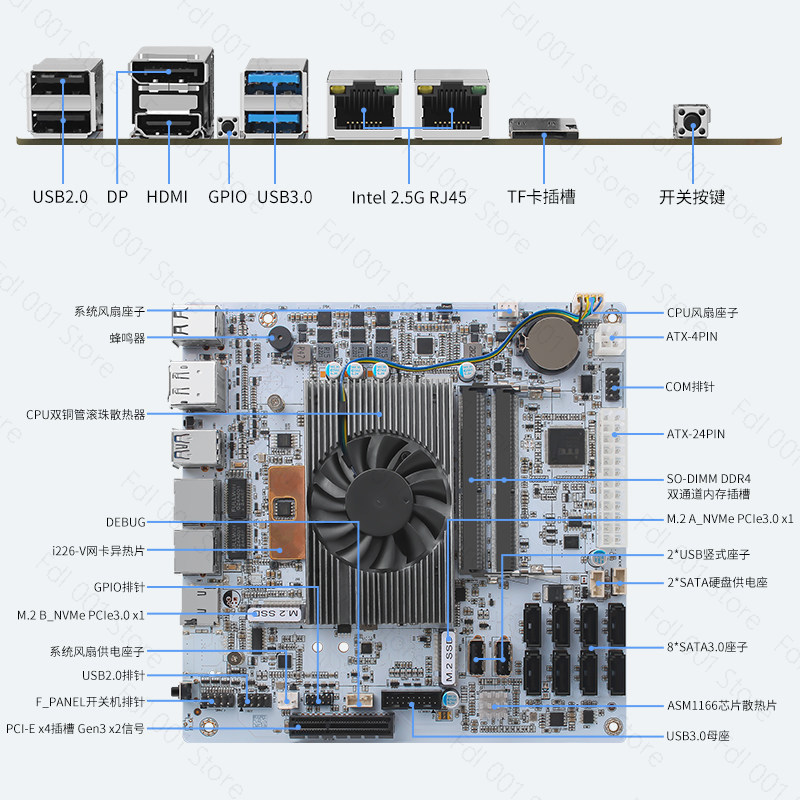 I5 8265UES 8 Bay SATA 6Gbps NA - Nas Motherboard 8 Sata Mini Itx review and price